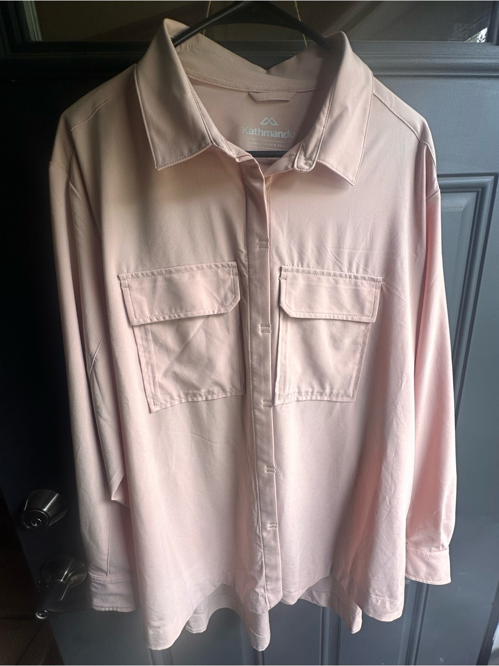Kathmandu Women’s  lightweight Long-Sleeve Light peach Hiking Shirt